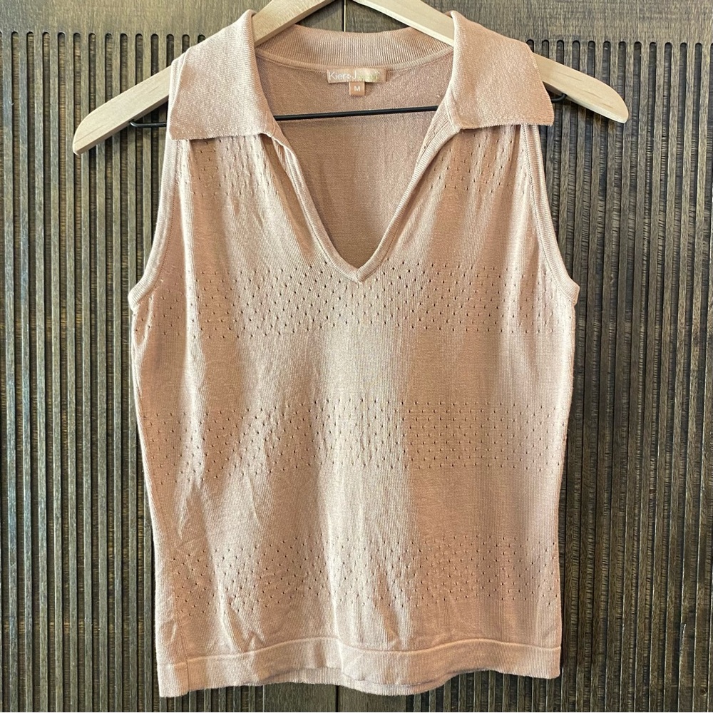 Kier+J sleeveless collared sweater- size medium